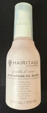 Hairitage Argan Oil Hair Spray  repairs strengthens & adds shine 3.4 fL. oz.