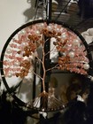 Tree of Life Dream Catcher, Black Feathers, Carnelian, Rose Quartz, Faux Pearls — photo 2