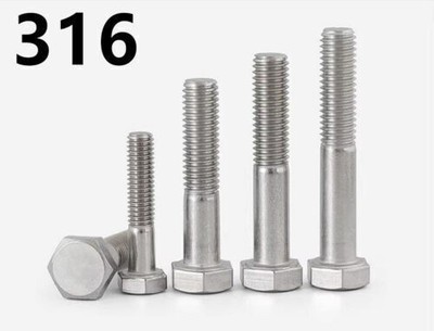 316 Stainless Steel Hexagon Head Bolts Partial Thread M16 M20 M22 M24