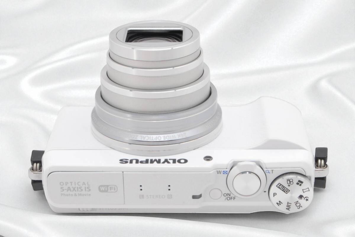 Mint] Olympus STYLUS SH-1 White 16.0 MP Digital Camera w/Battery