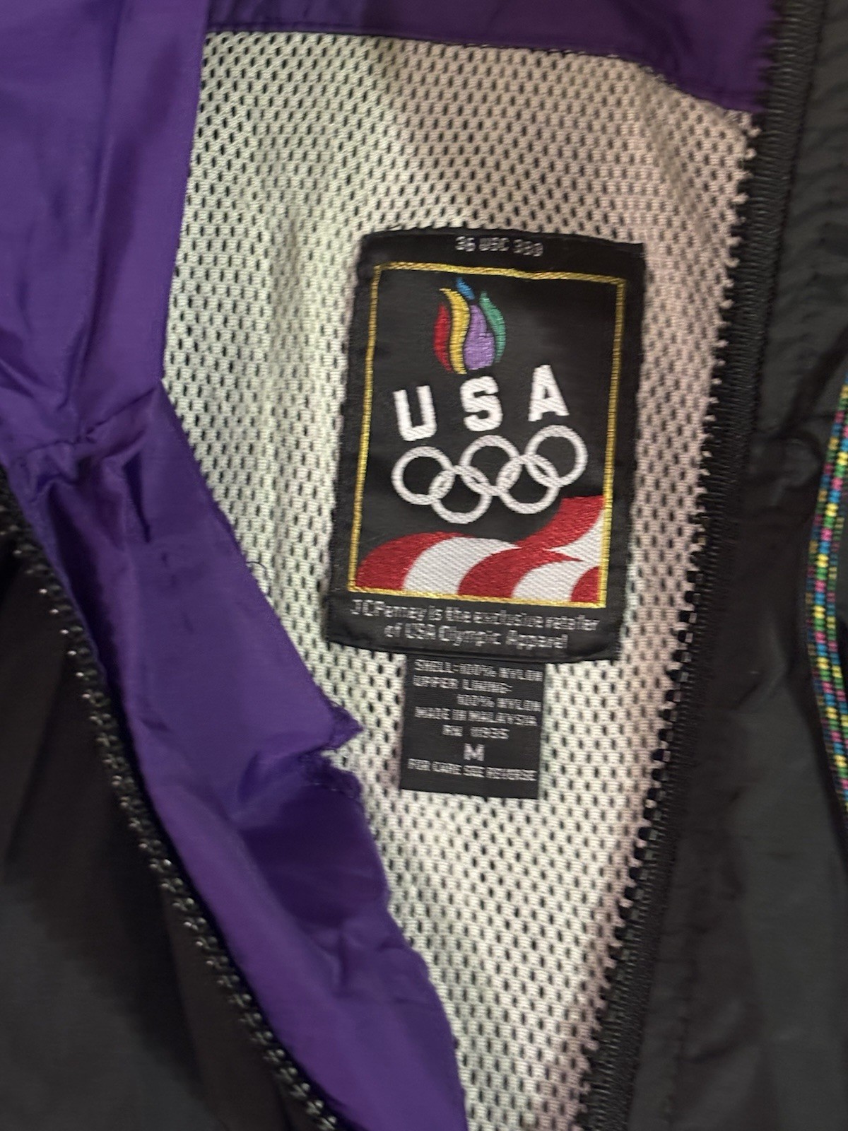 VTG 90s Olympic Windbreaker Jacket Sz Med Retro JCPenney USA image 6