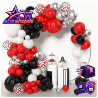 Luftballon Girlande 153 StüCk Rot Schwarz Weiß Bogen Kit Party Deko