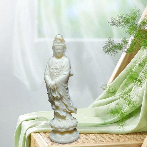 Guanyin Statue Standing Decorative Handmade Ornament for Wall Shelf Decor