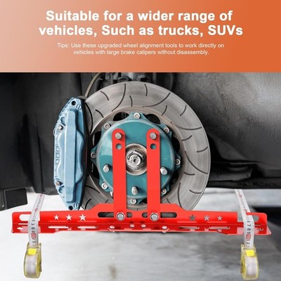 2Pcs Upgraded Wheel Toe Alignment Tool Plate Kit with Measuring Tapes - Red NEW