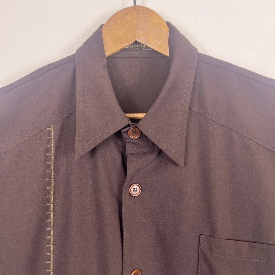 Vintage 80s Tiglio Men’s Button Down Long Sleeve Shirt- Size XL 24" x 32" France - Image 2 of 4