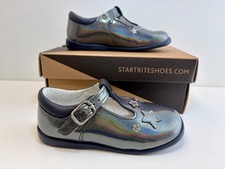 Image of Start Rite Girls Star Gaze T-Bar Multi Metallic Patent Shoes BNIB Free P&P