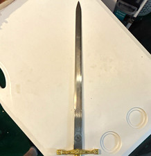 Mint Reproduction Decorative Sword of excalibur, Gold Tone Hilt, Black Grip