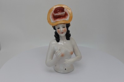 Teepuppen Pin-up Nackt Hut Half Doll Pincushion Arms Away Art Deco Stil Art Nouv