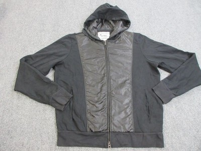 VIntage Triple Five Soul Jacket Mens Large Black Full Zip Hooded Nylon Panel
