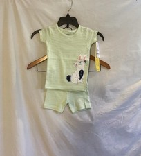 Carter's Girls 12 Months 4 piece Bunny Floral Blue Green Pajama Set NWT Spring