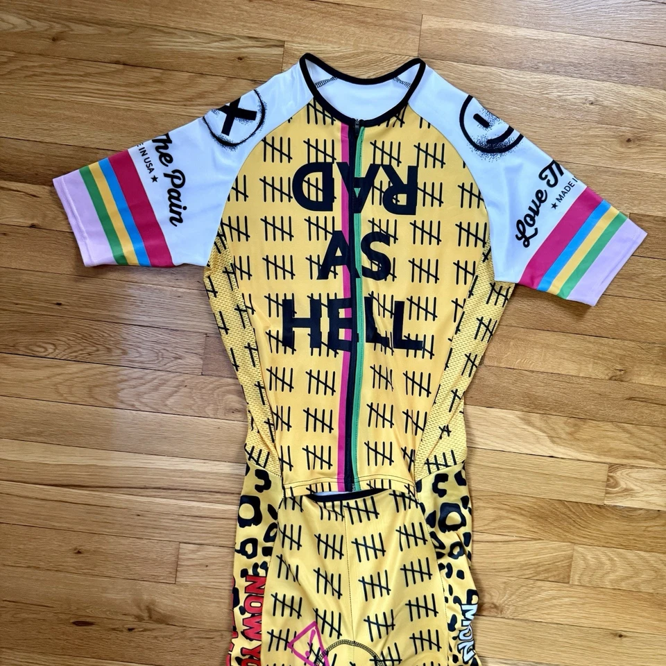 Bicicleta Ciclismo Una Pieza Amarillo Talla M Foto 2 de 4