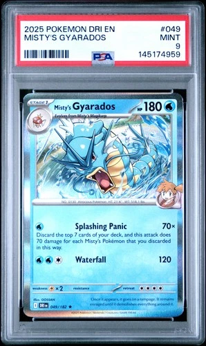 2025 POKEMON DRI EN-DESTINED RIVALS #049 MISTY'S GYARADOS PSA 9