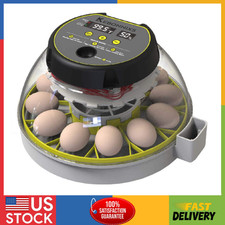 12 Egg Incubator with Humidity Display, Egg Candler, Automatic Egg Turner, for H