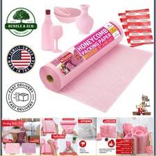 Bubble Honeycomb Packing Paper 66 Feet for Moving with Fragile Stickers Included