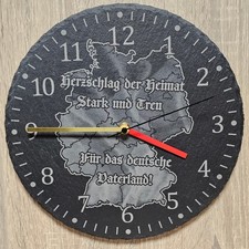 Wanduhr aus Schiefer Deutschland Herzschlag der Heimat Uhr Vaterland