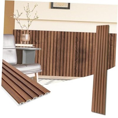  WPC Wainscoting Panels-Pack 48 x 6 Inch 3D Wall Accents for 48'' * 6'' 16 Teak
