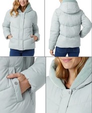 32 Degrees Women's Quilted Jacket Hoodie Green Size S New