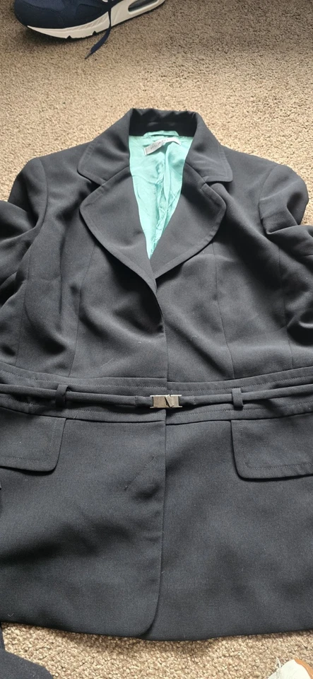 Designer: PLANET. Black Suit Jacket. Original Belt. Ladies Size UK 12 - Image 2 of 4