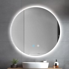 LED Bathroom Mirror Wall Vanity Mirror Dimmable Anti-fog 3 Color Front Backlit