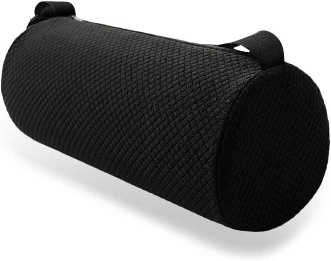 Lumbar Roll Pillow, Memory Foam Roll Cushion with Removable Elastic Strap Washa