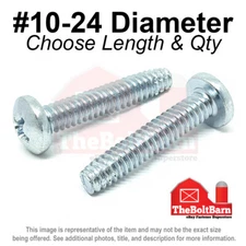 #10-24 Phillips Pan Head Type F Thread Cutting Screws Zinc (Pick Length & Qty)