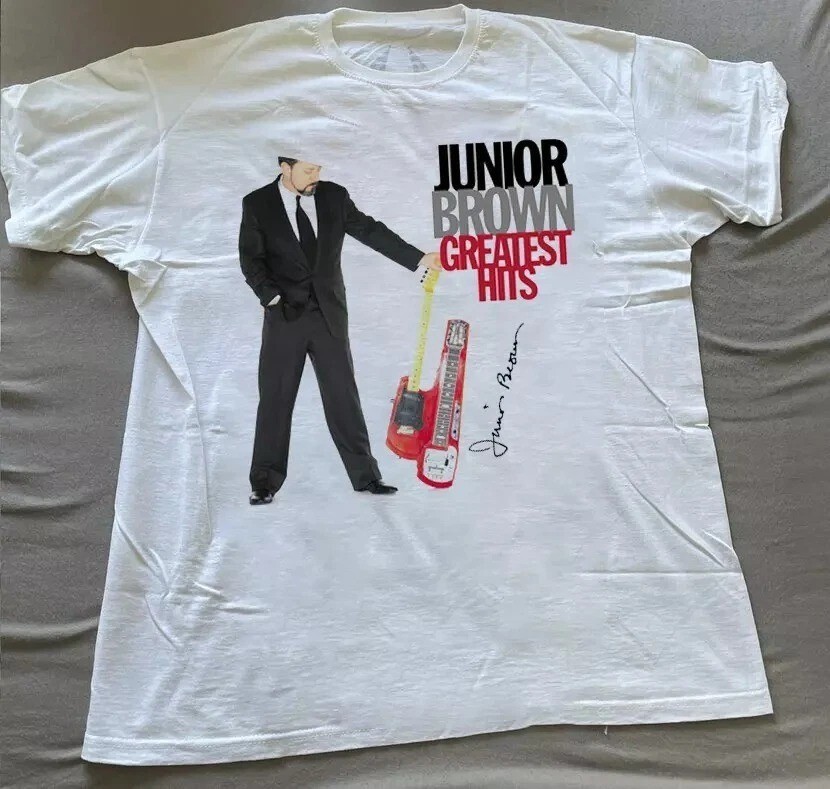 Junior Brown Great Hit Signature White Tee Available in All Sizes
