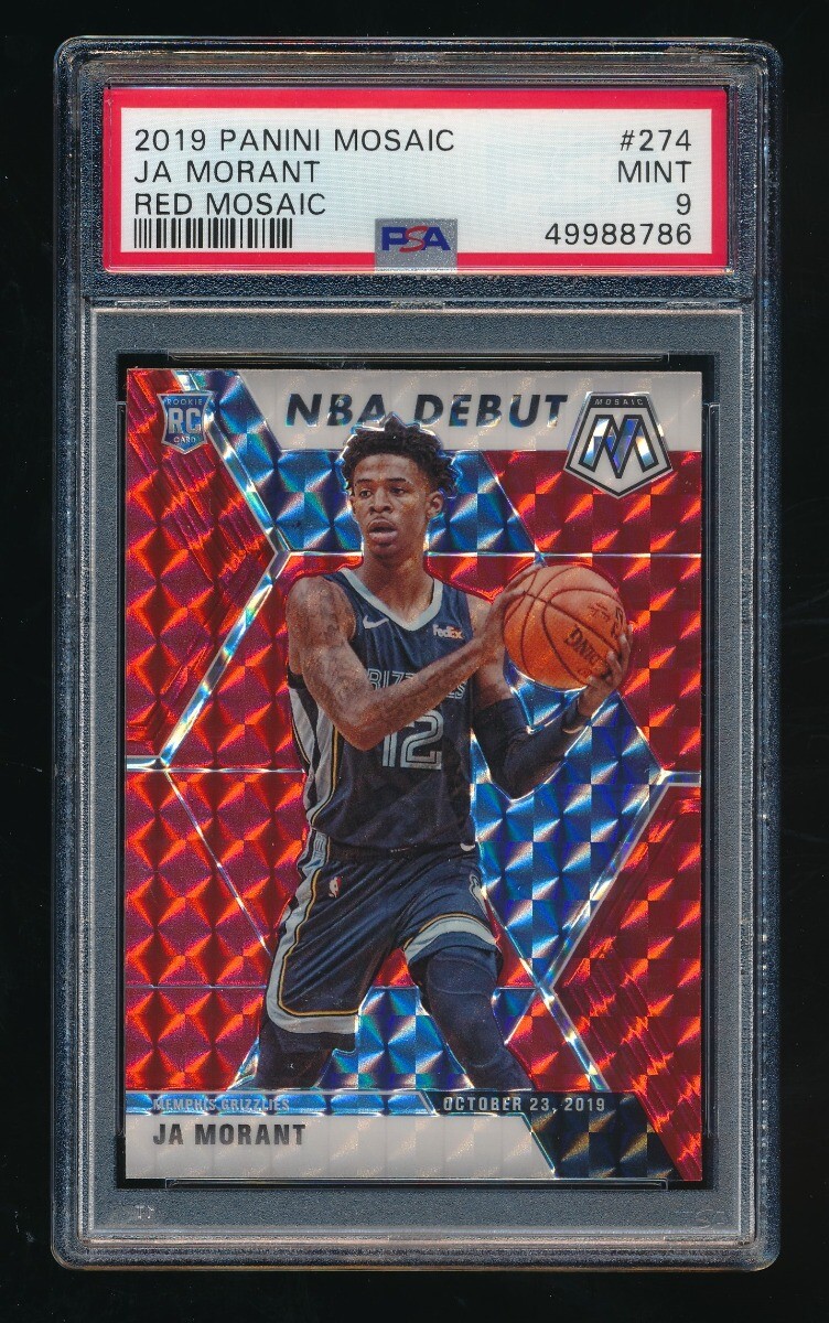 PSA 9 JA MORANT 2019-20 PANINI MOSAIC MOSAIC RED #274 RC *MEMPHIS GRIZZLIES*