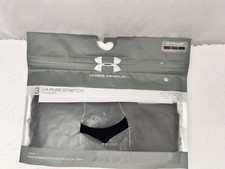 Under Armour Women's UA Pure Stretch Black Thong Underwear Panty 3 Pack Size XS