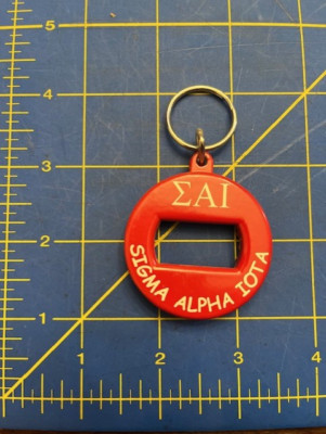 Sigma Alpha Iota Bev Key 3 in 1 Beverage Can Bottle Opener Keyring WHITE INK