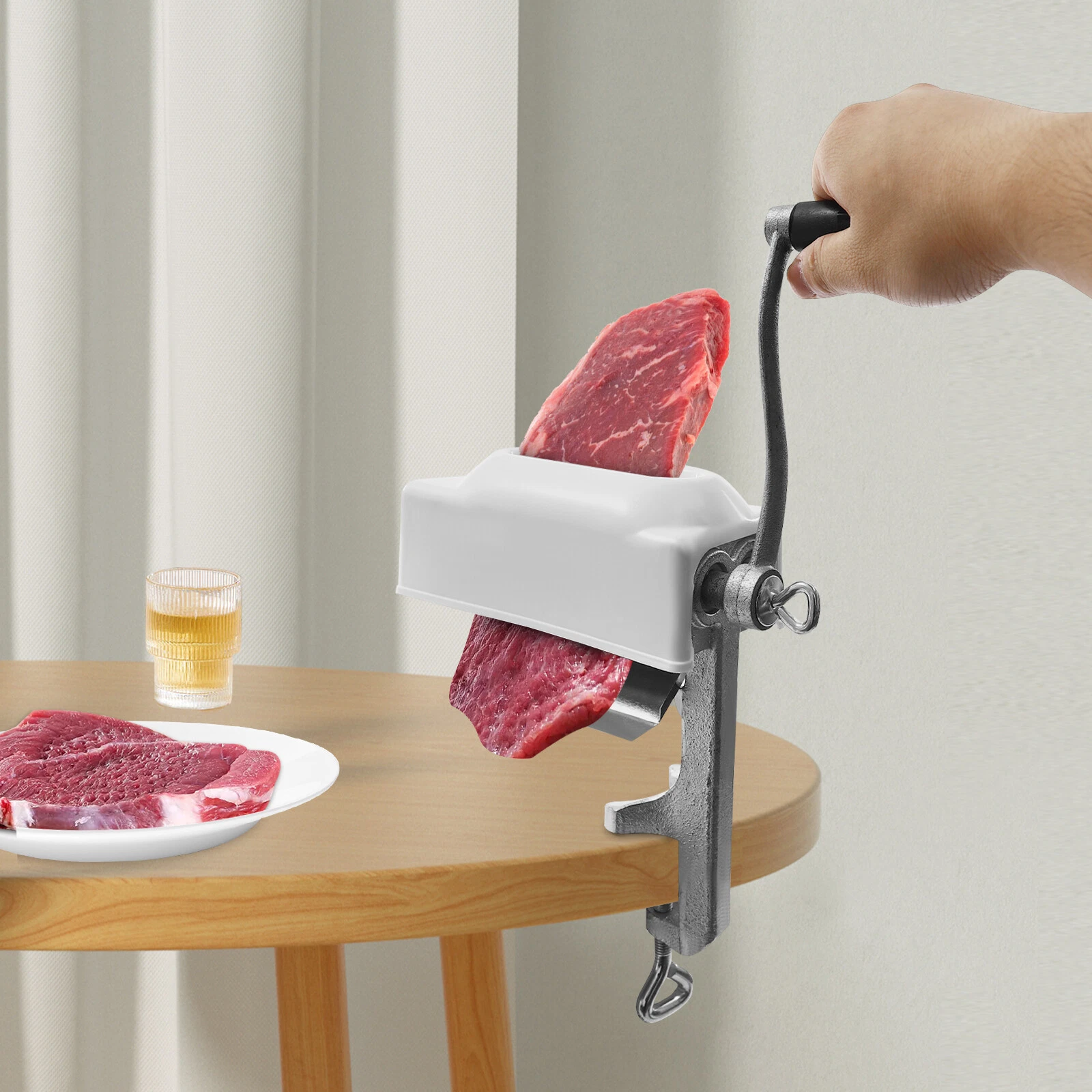 Meat Tenderizer Stainless Steel Cuber Heavy Duty Hand Pork Steak Machine Silver