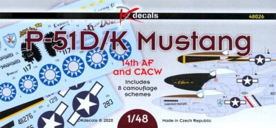 DK Decals 1/48 NORTH AMERICAN P-51D/K MUSTANG 14th Air Force & CACW