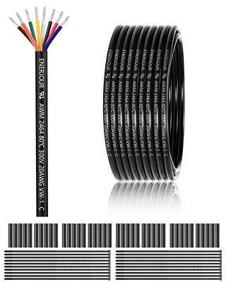 20 Gauge 8 Conductor Electrical Wire 100FT, UL 2464 20 AWG 8 Wire Cable Tinne...