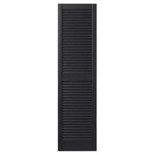 Ply Gem Shutters Pair 15" x 51" Water-Resistant Louvered Polypropylene in Black