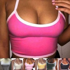 Sexy Women Sleeveless Vest Strappy Bra Tank Top Camisole Tunic Crop Tops Casual