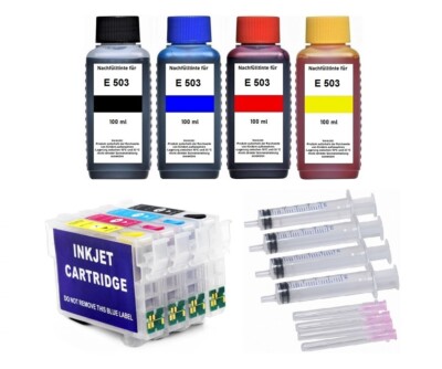   Nachfüllbare Patronen + Tinte kompatibel mit Epson 503XL für WF-2960 WF-2965