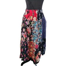 Vtg 1990's skirt patchwork Boho Hippy long western ethic gypsy Y2K