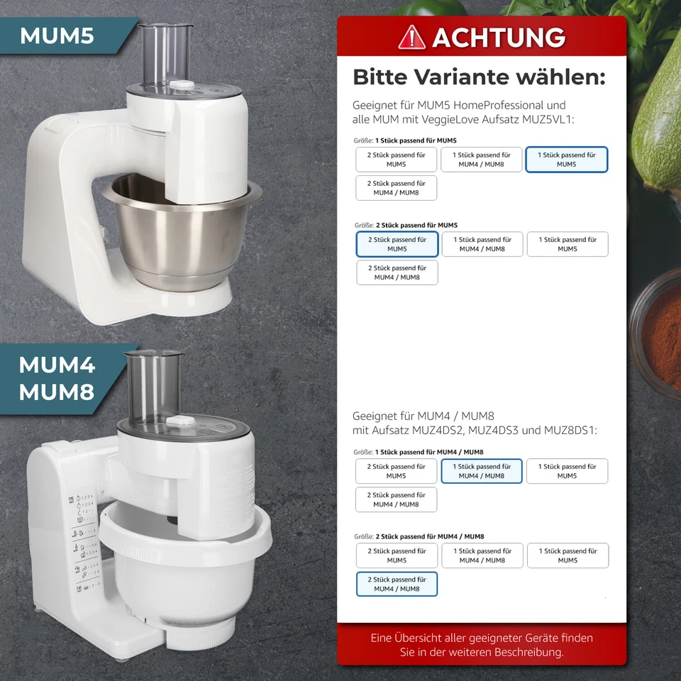 2x Durchlaufschnitzler Flügel für Bosch MUM5, MUMS MUMV MUZ5 00630760, 00621923 - Bild 2 von 4