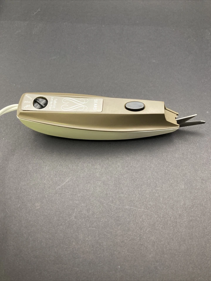 Vintage Sears 3 Speed Electric Scissors Model 344.2177.  Brown And White Working - Image 4 of 4