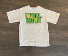 Puma Boy's T-Shirt Youth Large Short Sleeve White Graphic Print Spell Out