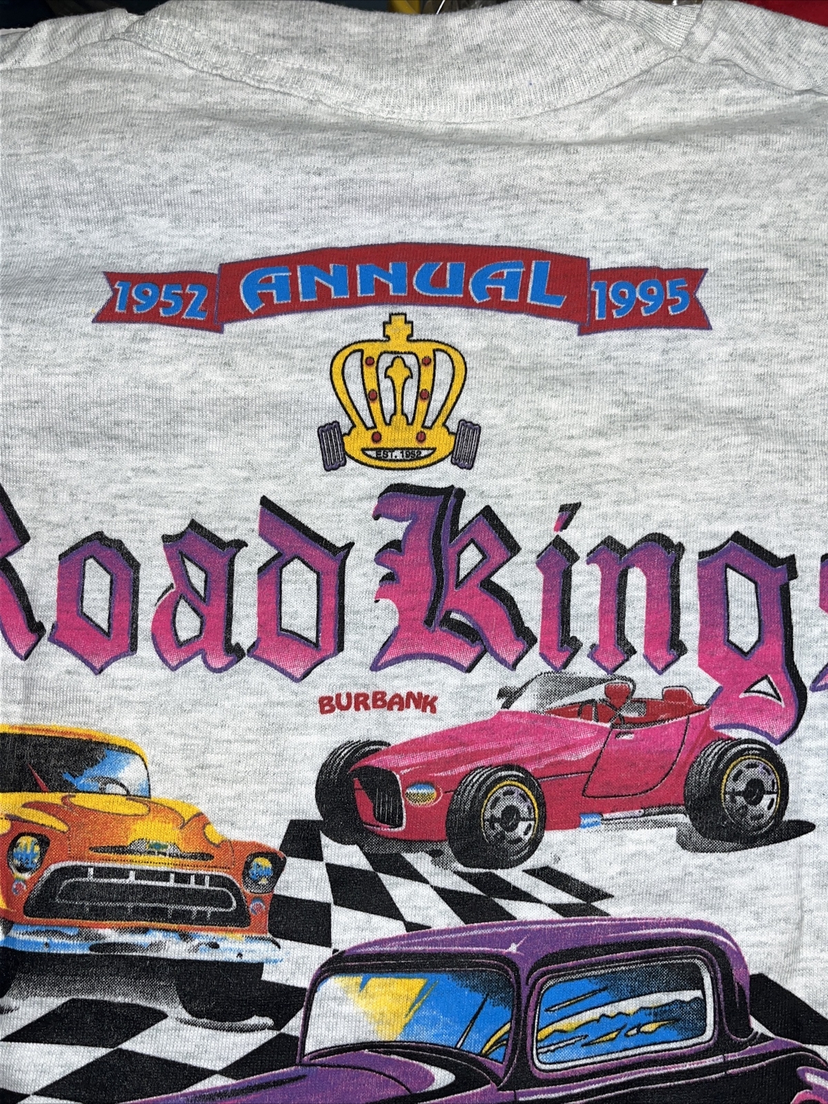 vintage 1995 Burbank road kings Charity Car Show Tsh… Gem