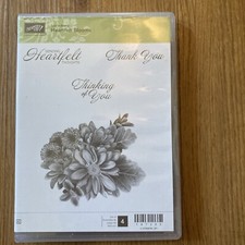 Stampin Up Heartfelt Blooms rubber cling stamps thank you sympathy care flowers