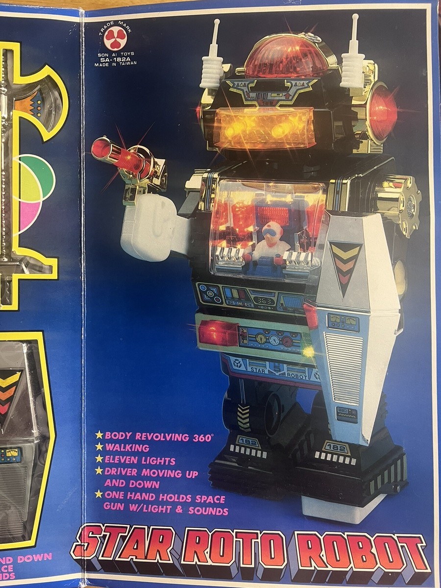 Star Roto Robot Rare Vintage 1985 Made In Taiwan Battery Operated