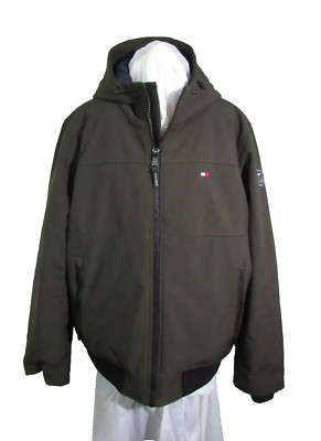 Men's Tommy Hilfiger Hooded Bomber Jacket XL Olive Green