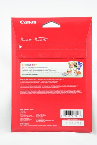 Canon 5" x 7" Ink Jet Photo Paper Plus Glossy II 20 Sheets PP-301 New- You Pick - Picture 2 of 2