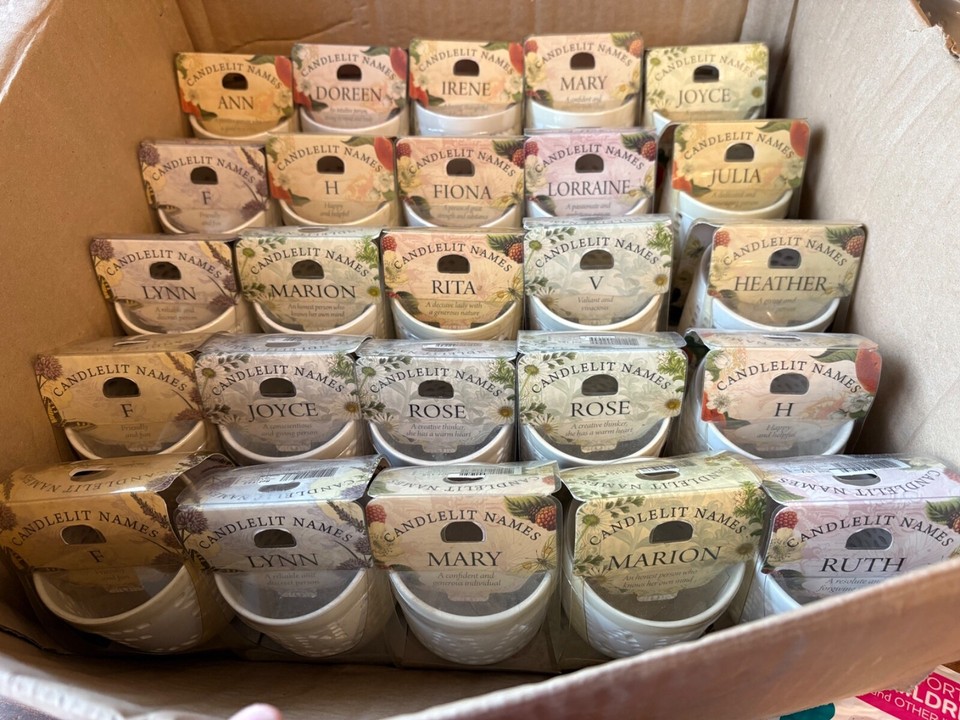 35 Candlelit Names Tea Light Holders with candle inc initials new