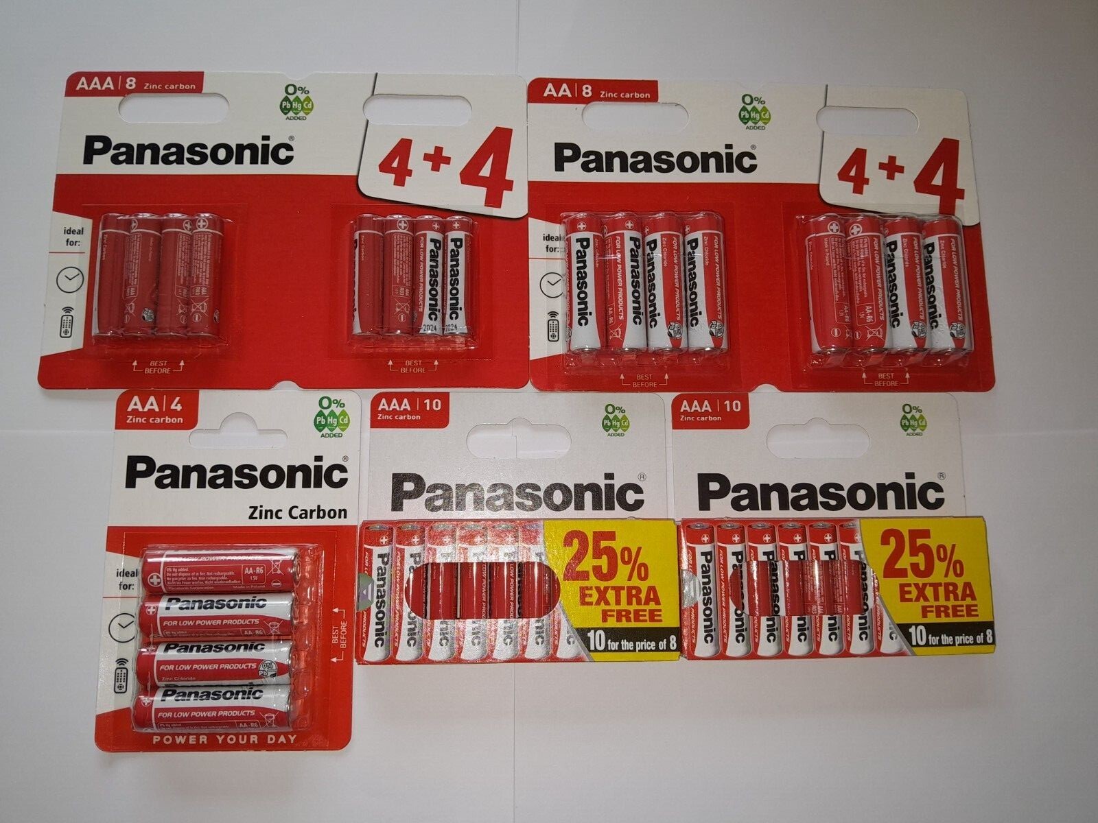 AA & AAA Genuine PANASONIC Zinc & Alkaline Batteries, New 1.5V, 1 40