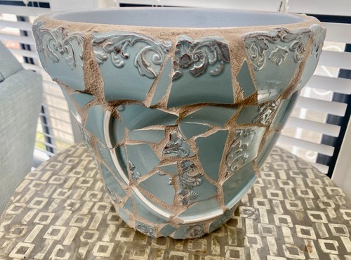 Handmade Mosaic Garden Planter Jardinere ~ Flower Pot ~ Pottery - Picture 7 of 8