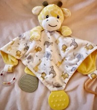 Modern Baby Giraffe Snuggle Security Blanket Blankie Lovey Teether Rattle