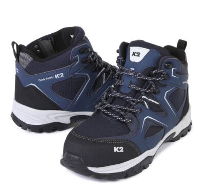 K2 Mens Safety Shoes (K2-67) Safe Work Zippered Boots Steel Toe