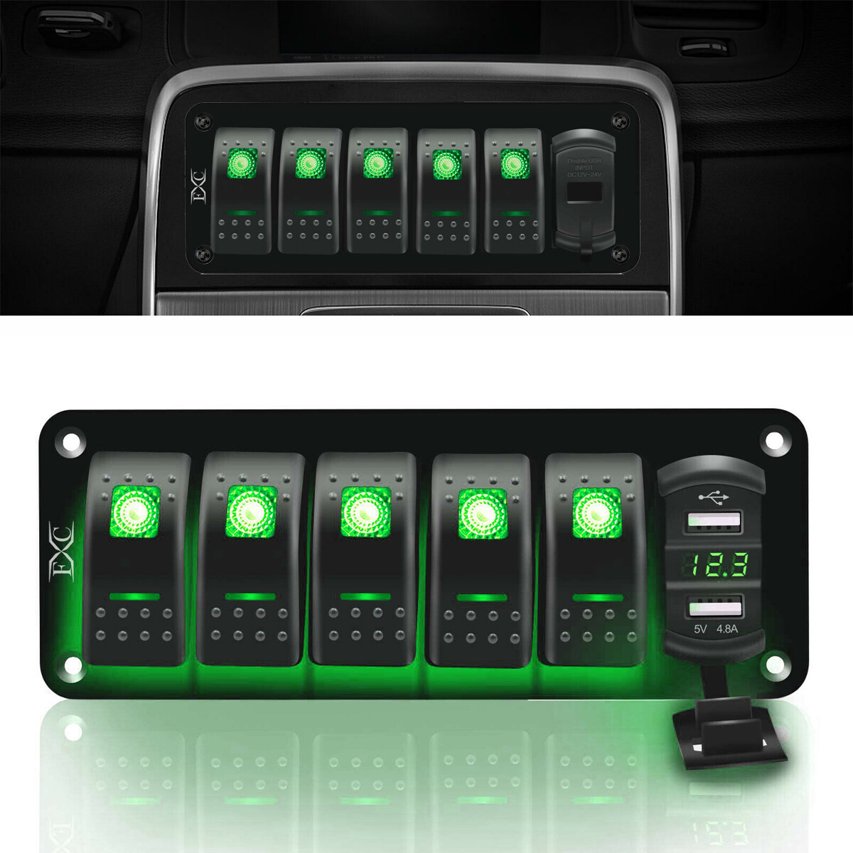 Boat Switches Kohree 5 Gang Rocker Switch Panel 12V Waterproof Toggle  Switch Panel Led Kohree 5 Gang Boat Switch, image size:1200x1200